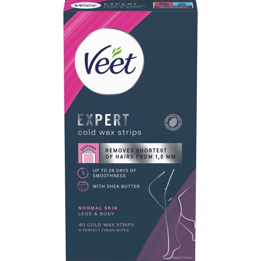 Veet Cold Wax Strips Legs & Body Normal Skin 40 stk Hårfjerning Veet Cold Wax Strips Legs & Body Normal Skin 40 stk Hårfjerning