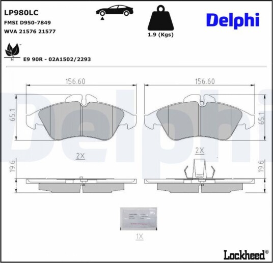 DELPHI LP980LC Bremseklosser