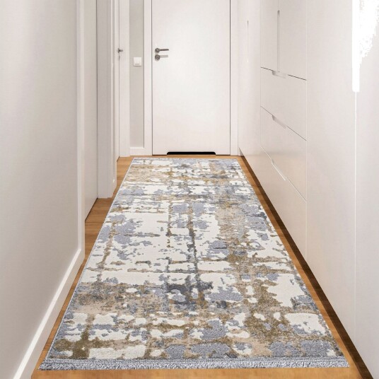 Naveena Gangmatte 100x500 cm Rektangulær - Grå/Beige/Krem