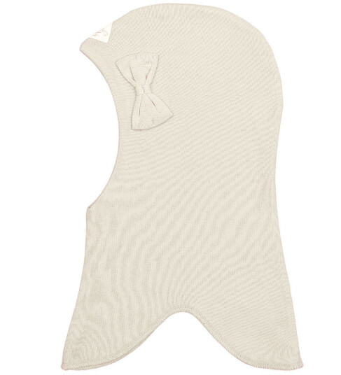 Racing Kids Balaclava 2 lags Ivory m. Sløyfe 4 6 år 104 116 Balaclava dobbel Hvit