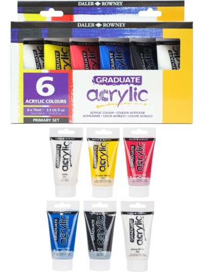 Daler Rowney Graduate akrylmaling i tube 6 farger Daler Rowney Graduate akrylmaling i tube 6 farger