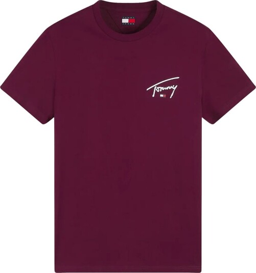 Tommy Jeans Tjm Slim Signature Chest Tee Ext CALYPSO BERRY XXL