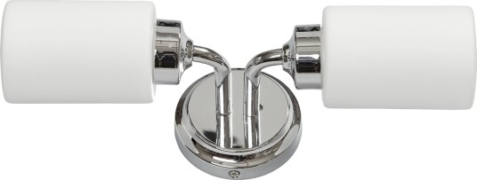 Boda Dobbel Vegglampe E14 IP44  Bredde 36 Cm  Krom
