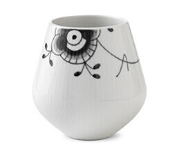 Royal Copenhagen Black Fluted Mega svart vase 12 cm