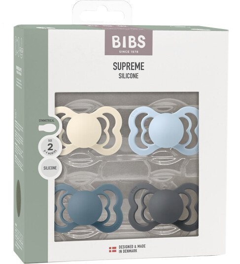 Bibs Supreme+ Smokker Str. 2 4 pack Symmetrisk Ivory/Bab 6 18 md Smokk Blå Hvit Svart 62 86