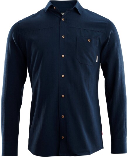 Aclima LeisureWool Woven Wool Shirt M's Navy Blazer (#080E1A) Herre S