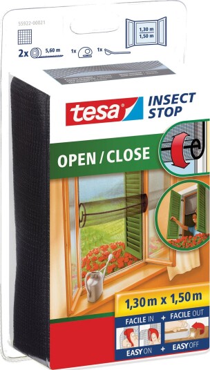 Tesa Myggnett til Vindu 1,3x1,5m - Svart