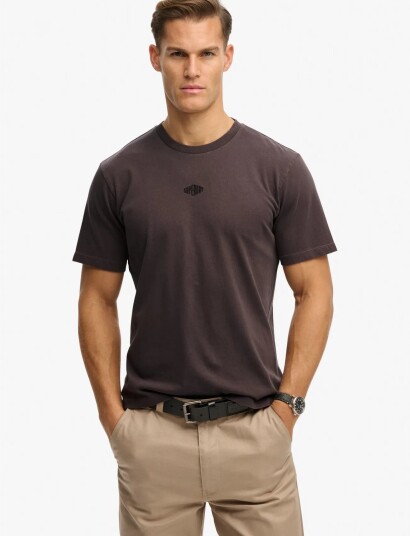 Superdry Micro Logo Tshirt   Brown   XXL