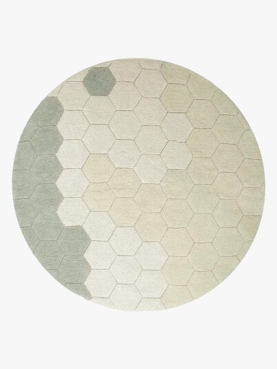 Lorena Canals  Vaskbart Gulvteppe 140 Rund Honeycomb Blå salvie