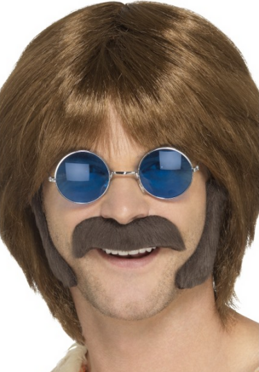 Smi Hippie Sett med bart og skinnskjegg Smi Hippie Sett med bart og skinnskjegg