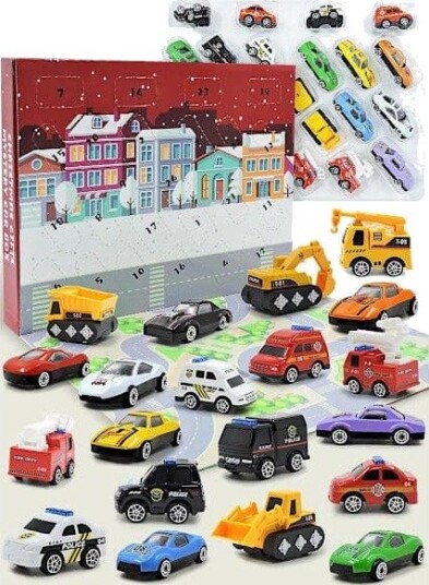 Julekalender Biler   Adventskalender med lekebiler flerfarget