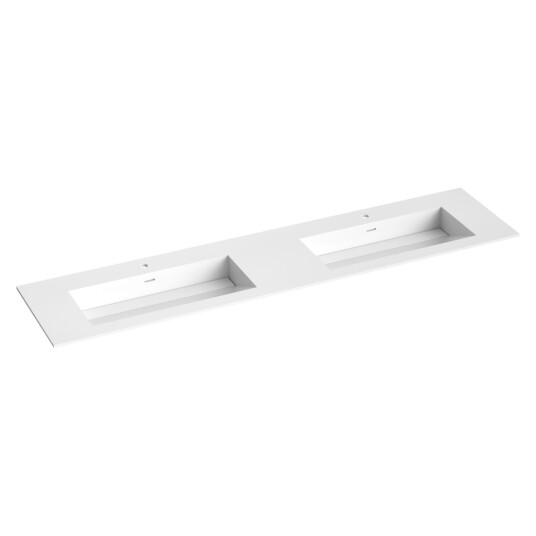 Korsbakken Corian Med Skrå Bunn Hvit Matt 200cm Dobbel