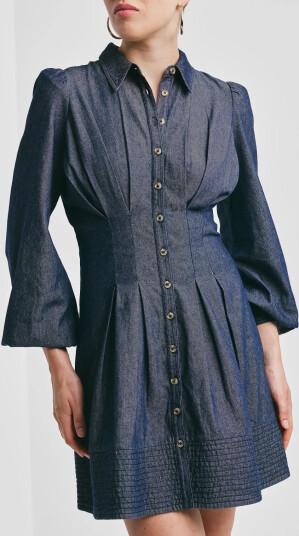 by Ti Mo Denim Fitted Dress - Blue - XL