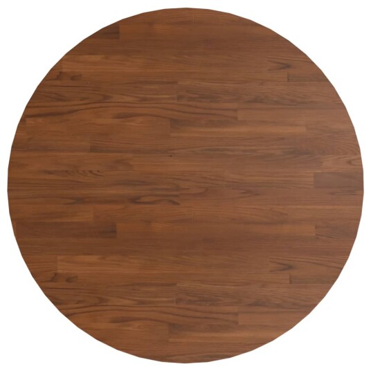 Rund bordplate mørkebrun Ø80x1,5 cm behandlet heltre eik 342970