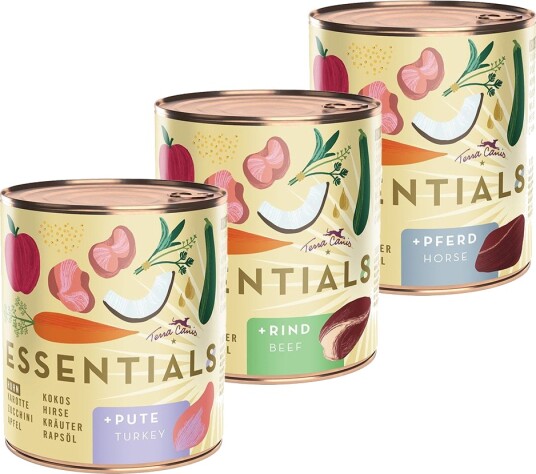 Terra Canis Våtfôr Essential 8+ Blandet Pakke 3 Sorter 12 X 780 G