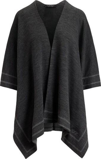 Lauren Ralph Lauren Two Tone Ruana Grey ONE SIZE
