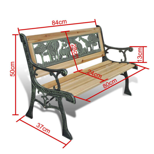 vidaXL Hagebenk for barn 84 cm tre vidaXL Hagebenk for barn 84 cm tre