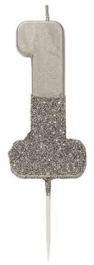 Talking Tables Kakelys Tall Sølv/Glitter - Tallet 1