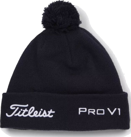 Titleist Tour Pom Pom Hat Svart Golflue Black White