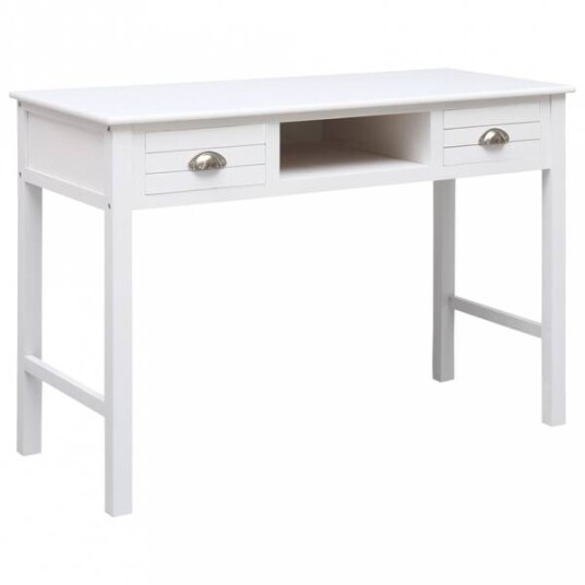 Skrivebord 110x45x76 cm i tre - hvit antikk