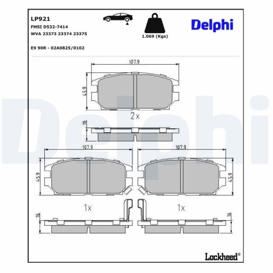 Bremseklosser DELPHI LP921