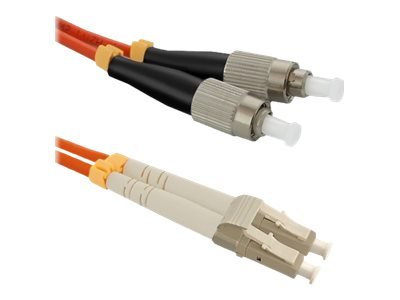Qoltec - Patchkabel - Lc/Upc Multimodus (Han) Til Fc/Upc Multimodus (Han) - 3 M. - Fiberoptik - Dupleks - 50 / 125 My - Om2 - Halogenfri - Oransje