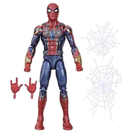 Hasbro Marvel Legends Iron Spider Actionfigur – 15 cm 20+ led inkl. ekstra hender og nett effekter – Rød/Blå 4+ år
