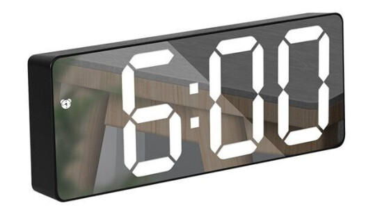 LED Vekkerklokke med hvite tall - Svart LED Vekkerklokke med hvite tall - Svart