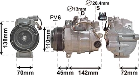 AC kompressor VAN WEZEL 3000K697