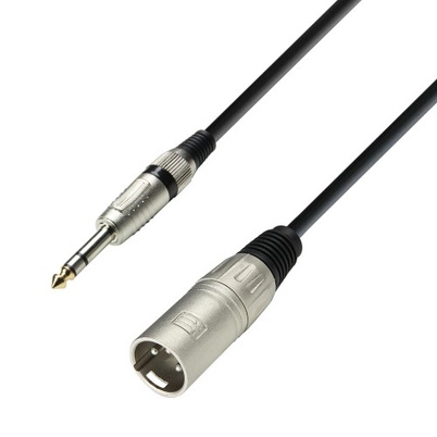 Adapterkabel 6,3 mm stereokontakt for XLR hann