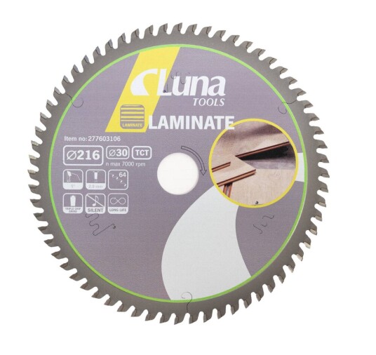 Luna Sirkelsagblad TCT Laminate 216x30 Z64