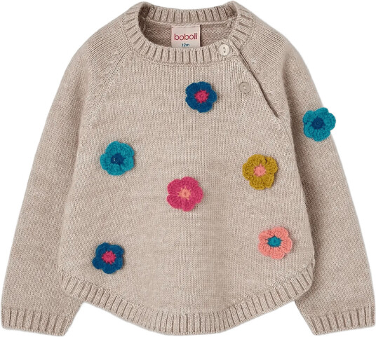 Boboli Knitwear Pullover For Girl Beige 80 Boboli Knitwear Pullover For Girl Beige 80