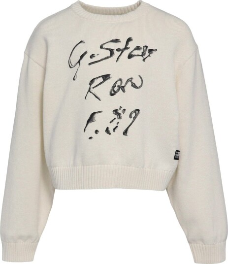 G Star RAW Genser Strikk Crew Ecru G Star RAW 14 år (164) Genser Hvit Svart