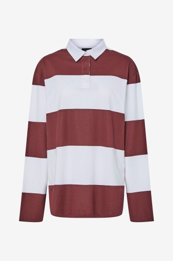 pieces - Topp pcFrida LS Oversize Polo Jrs D2d FS - Rød