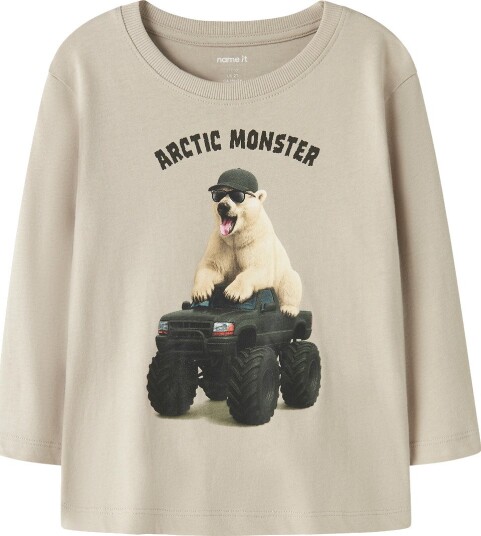 Name It Genser - NmmVoto - Øyfossil/Monstertruck Polar Bear - Name It - 1½ år (86) - Genser Beige Svart