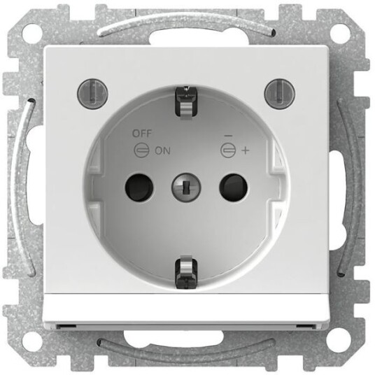 Schneider Electric Exxact WDE002333 Stikkontakt med nattelys, jordet, 1-veis Schneider Electric Exxact WDE002333 Stikkontakt med nattelys, jordet, 1-veis