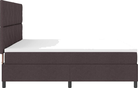  Boksfjærseng med madrass & LED Mørk Brun 200x200 cm Stoff