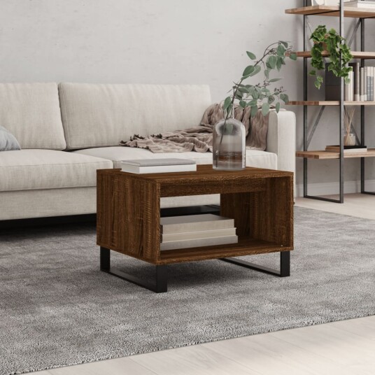 vidaXL Salongbord brun eik 60x50x40 cm konstruert tre