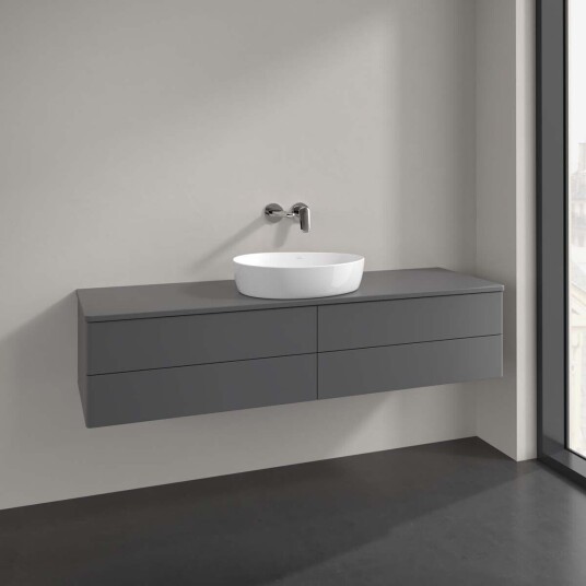 Villeroy & Boch Antao Servantskap med 4 skuffer 160x50x36 cm u/lys Antrasitt Matt Villeroy & Boch Antao Servantskap med 4 skuffer 160x50x36 cm u/lys Antrasitt Matt