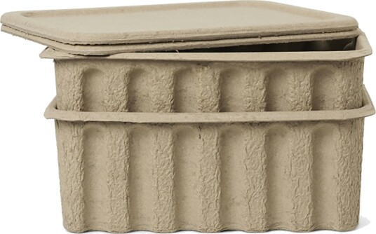 ferm LIVING Ferm oppbevaringseske papir med lokk 2-pakning Brun ferm LIVING Ferm oppbevaringseske papir med lokk 2-pakning Brun