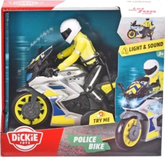 Dickie Toys SOS Politisykkel Lekesett Med Lys Og Lyd 3+ År