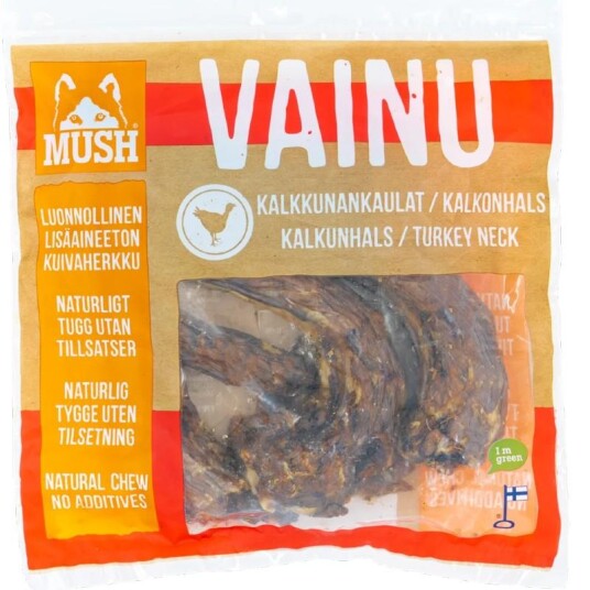 Mush Vainu Tørket Kalkunhals 250 G