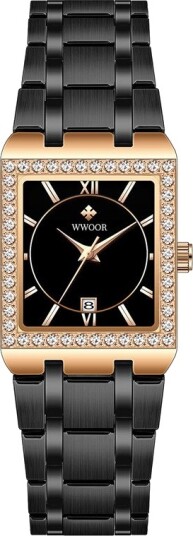 WWOOR Moonstone Black Rose Gold