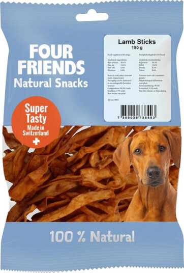 FourFriends Naturlige Lammepinner til Hund 150 g - Hundefôr Med Næringsstoffer
