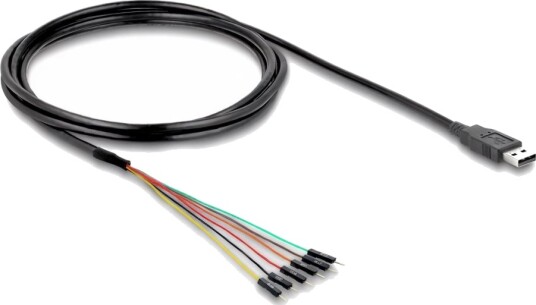 Delock Usb / Seriell Kabel Usb Hann Til 6 Pins Ttl Hann 5 V 1.8 M Svart