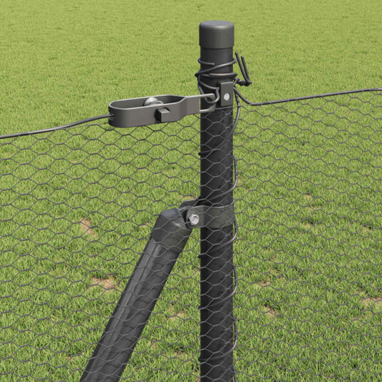  Gjerde med innlegg. Grå 1 x 50 m PVC belagt stål