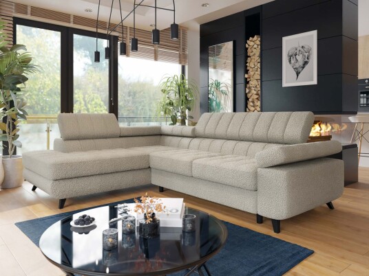 Amshyttan Sovesofa med sjeselong 4 seter   Beige