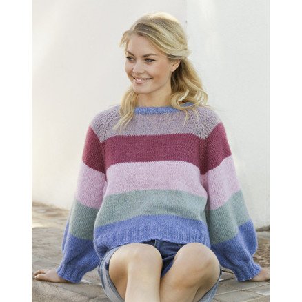 Â Sweet Country Sunrise by DROPS Design Genser Strikkeoppskrift str S XXXL
