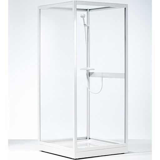 Contura Next NK dusjkabinett 70x90 cm, hvit profil, mønstret styren glass