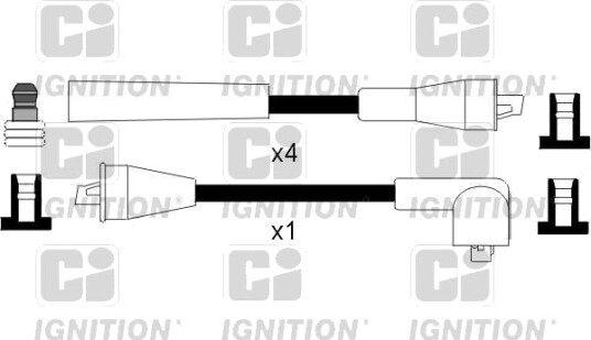 QUINTON HAZELL XC256 Tennplugg kabelsett QUINTON HAZELL XC256 Tennplugg kabelsett